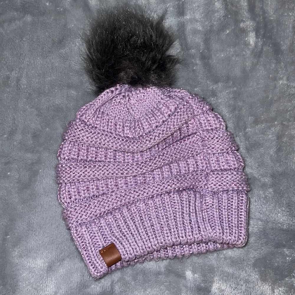 Cute purple winter hat